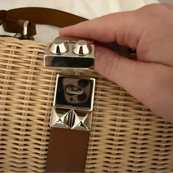 Prada Tan Wicker Handbag Bag - Picture 11 of 13